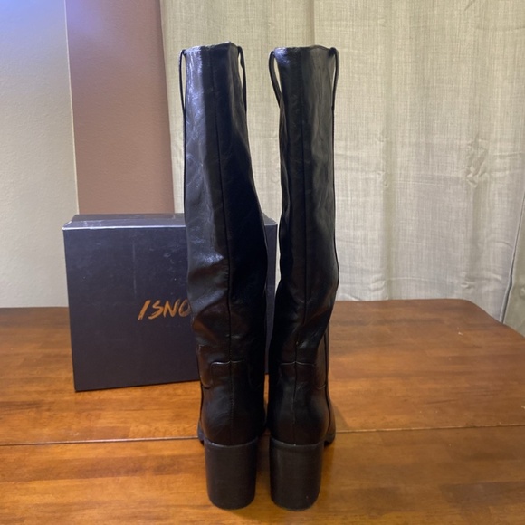 ISNOM Women's Black  Knee High Boots Size 10  NIB - Picture 12 of 16